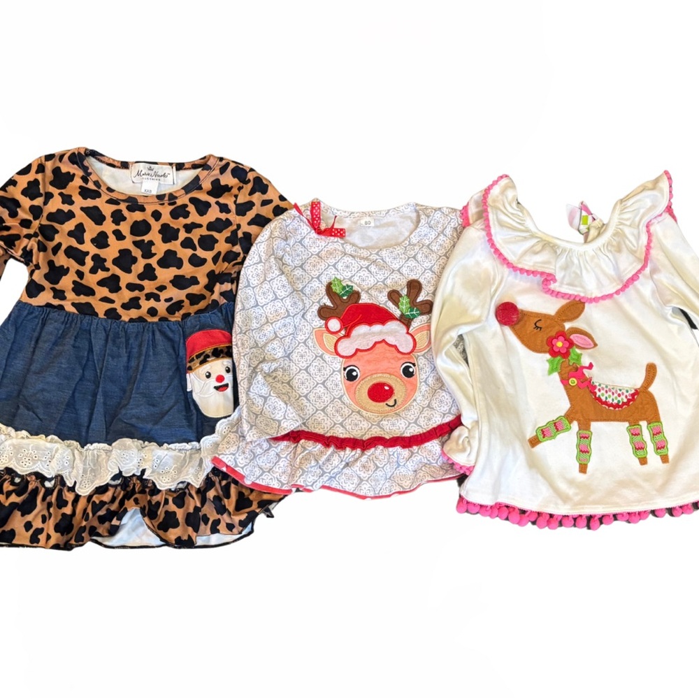 Festive Kids' Set with Reindeer and Leopard Print
